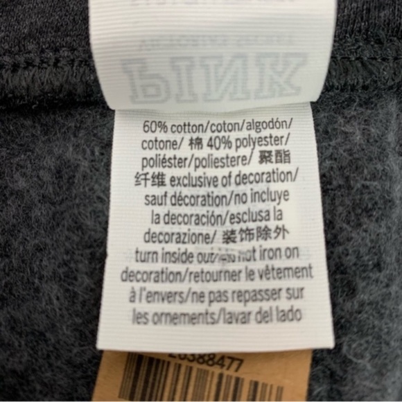 NWT Small PINK Victoria’s Secret Skinny Fleece Joggers Plaid Lounge Athleisure - Picture 7 of 9